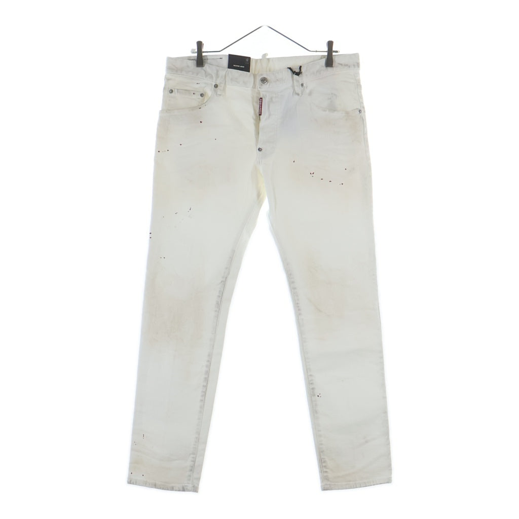 DSQUARED2(ディースクエアード) ペイント加工 デニムパンツ ホワイト #52 S74LB1356