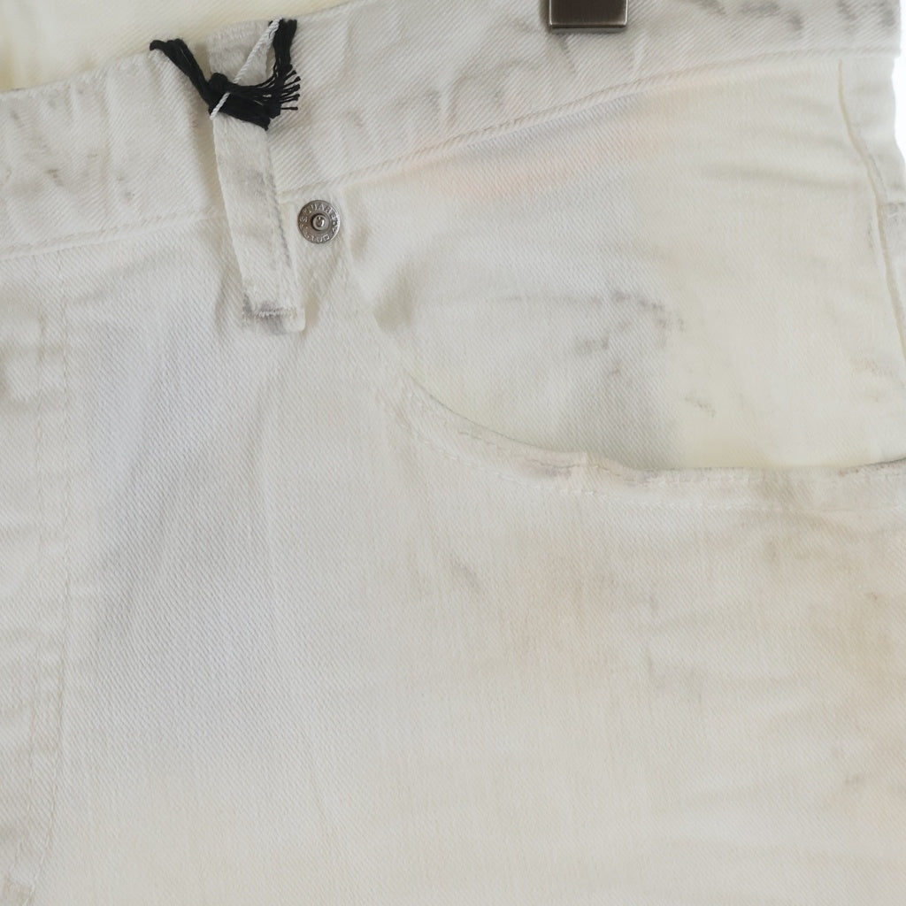 DSQUARED2(ディースクエアード) ペイント加工 デニムパンツ ホワイト #52 S74LB1356