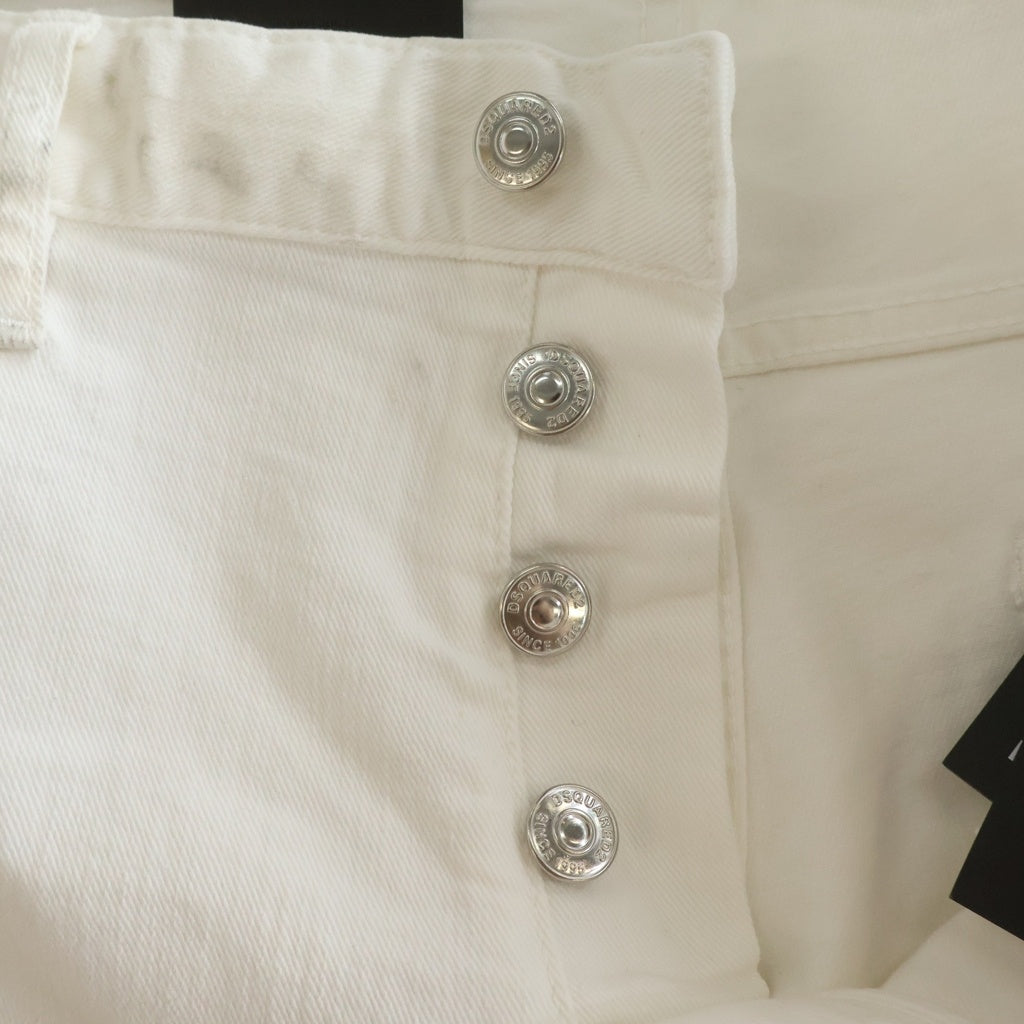 DSQUARED2(ディースクエアード) ペイント加工 デニムパンツ ホワイト #52 S74LB1356