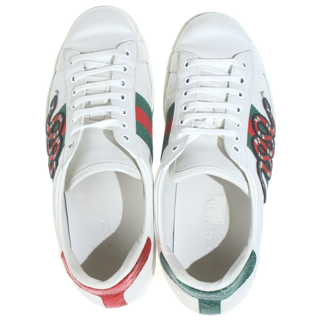 GUCCI(グッチ) エース シェリーライン スネーク ローカットスニーカー ホワイト