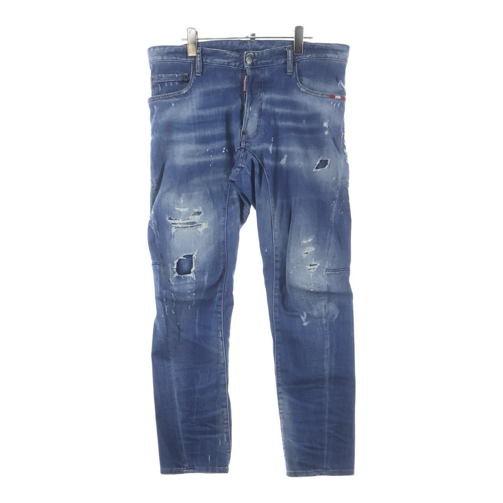 DSQUARED2(ディースクエアード) ダメージデニムパンツ インディゴブルー #50 S74LB0430