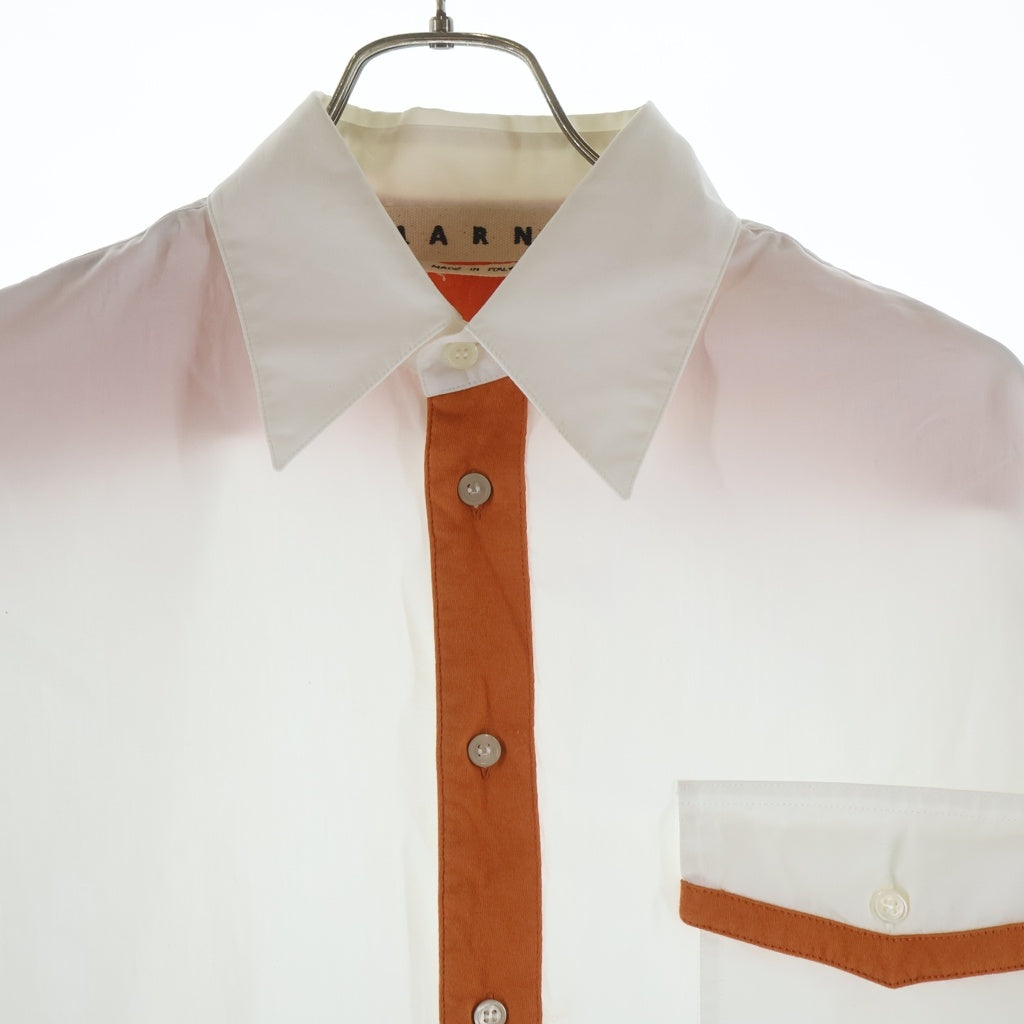 MARNI(マルニ) バイカラーシャツ ホワイト×オレンジ #48 レディース