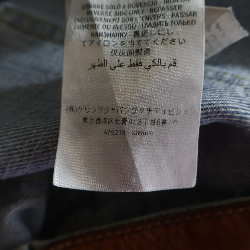 GUCCI(グッチ) 17AW バイカラー デニムパンツ インディゴブルー #34 475274 XR609