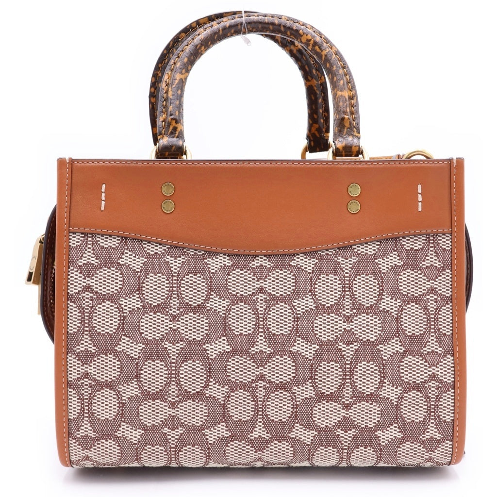 COACH(コーチ) ローグ25 シグネチャー キャンバス レザー 2WAY ハンド ショルダーバッグ ゴールド金具 ブラウン C5467 レディース