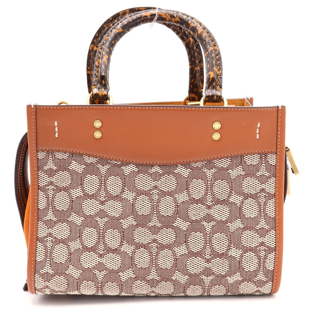 COACH(コーチ) ローグ25 シグネチャー キャンバス レザー 2WAY ハンド ショルダーバッグ ゴールド金具 ブラウン C5467 レディース