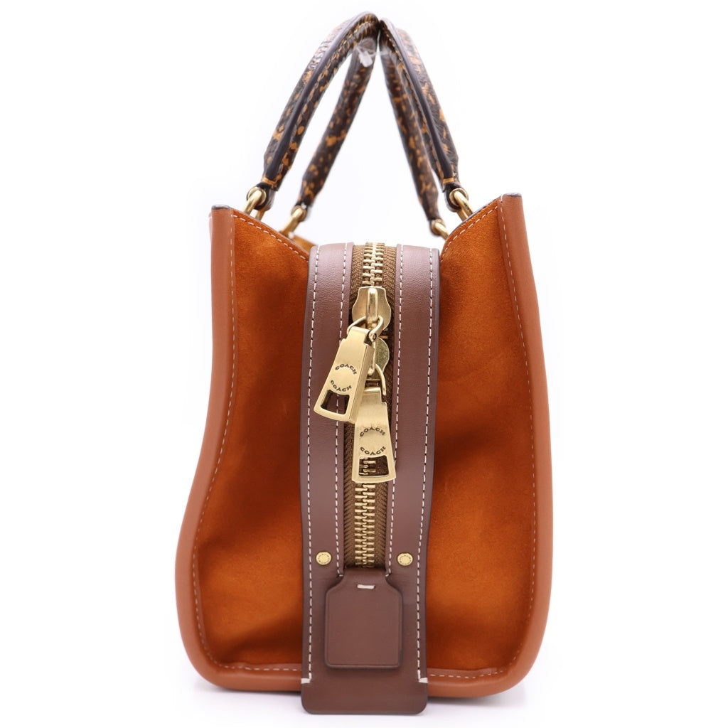 COACH(コーチ) ローグ25 シグネチャー キャンバス レザー 2WAY ハンド ショルダーバッグ ゴールド金具 ブラウン C5467 レディース
