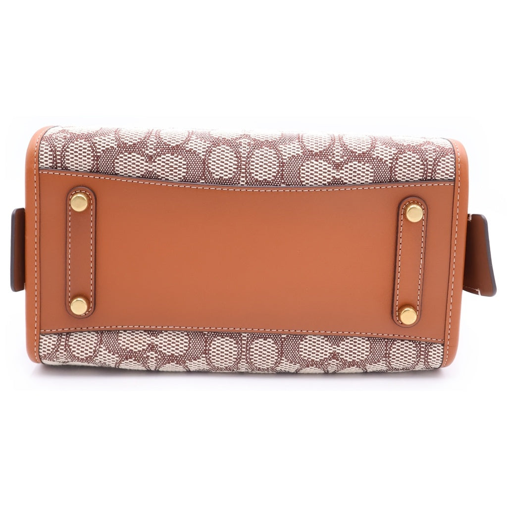 COACH(コーチ) ローグ25 シグネチャー キャンバス レザー 2WAY ハンド ショルダーバッグ ゴールド金具 ブラウン C5467 レディース