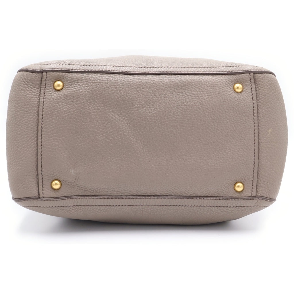 miumiu(ミュウミュウ) 2WAYハンドバッグ ショルダーバッグ ベージュ レザー ゴールド金具 レディース