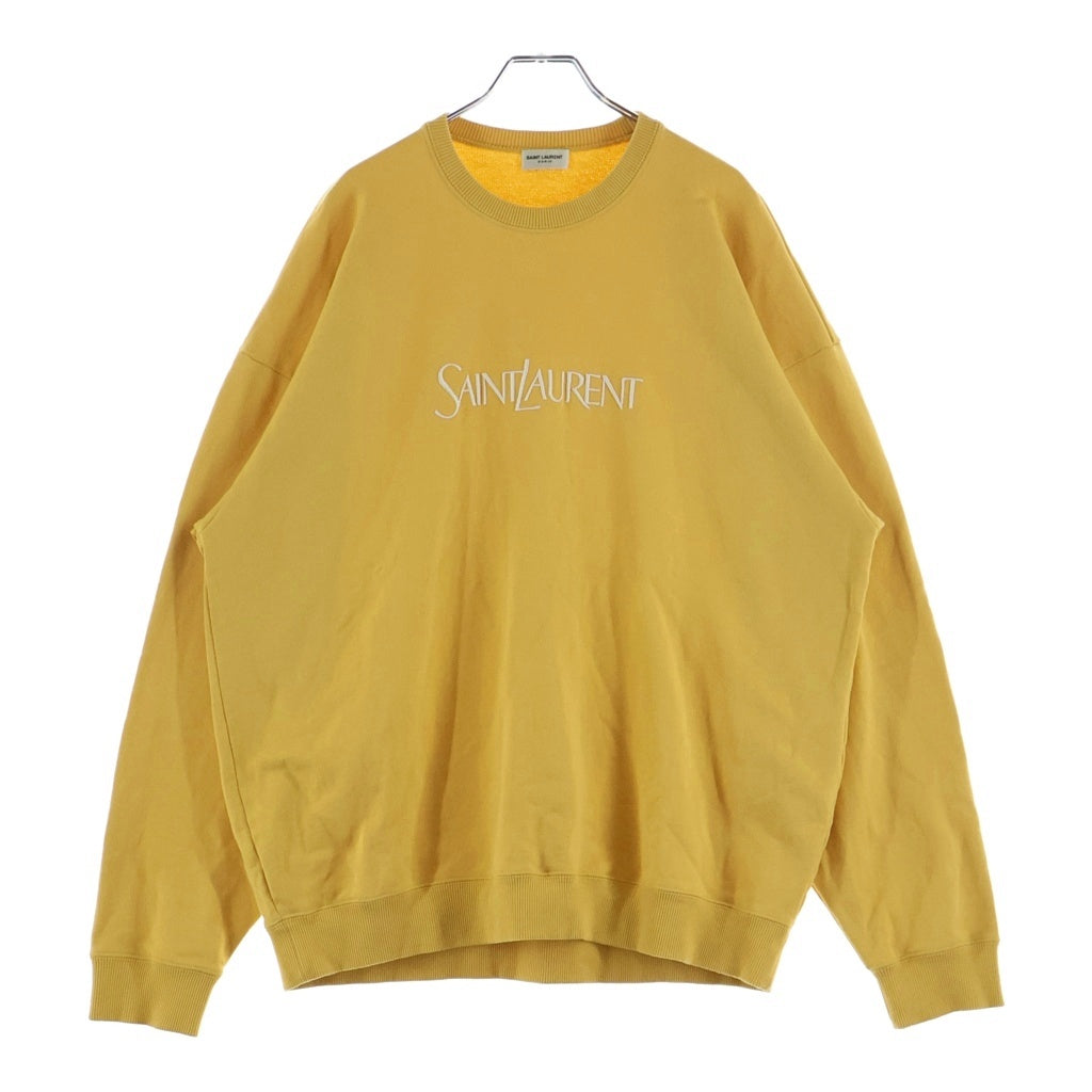 SAINT LAURENT PARIS(サンローランパリ) フロントロゴ クルーネックスウェットトレーナー イエロー 782051