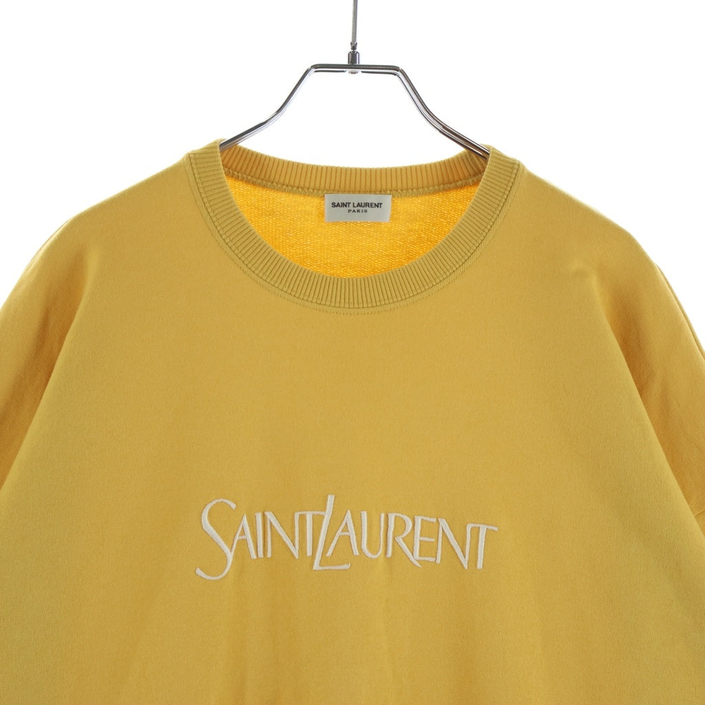 SAINT LAURENT PARIS(サンローランパリ) フロントロゴ クルーネックスウェットトレーナー イエロー 782051