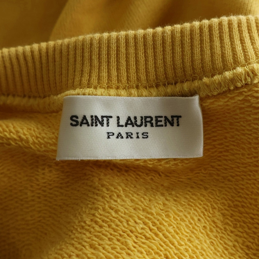 SAINT LAURENT PARIS(サンローランパリ) フロントロゴ クルーネックスウェットトレーナー イエロー 782051