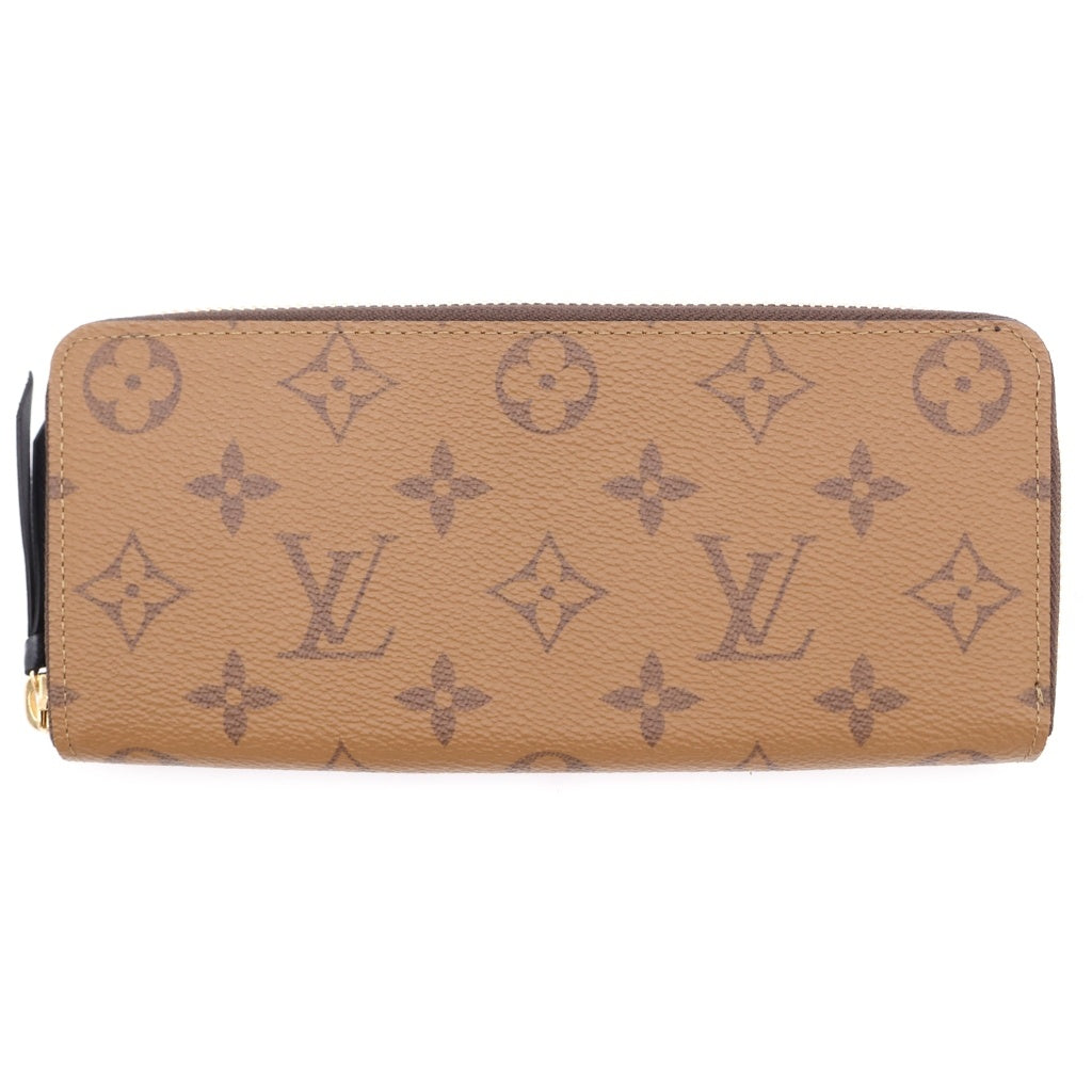 LOUIS VUITTON(ルイヴィトン) モノグラム リバース ポルトフォイユ・クレマンス ロングウォレット 長財布 カードケース ブラウン レザー M82336 ゴールド金具 レディース