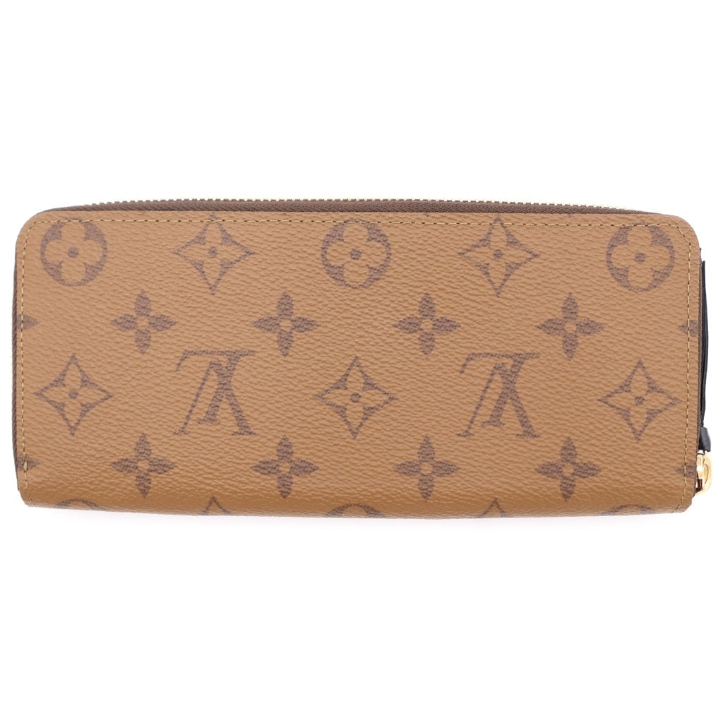 LOUIS VUITTON(ルイヴィトン) モノグラム リバース ポルトフォイユ・クレマンス ロングウォレット 長財布 カードケース ブラウン レザー M82336 ゴールド金具 レディース