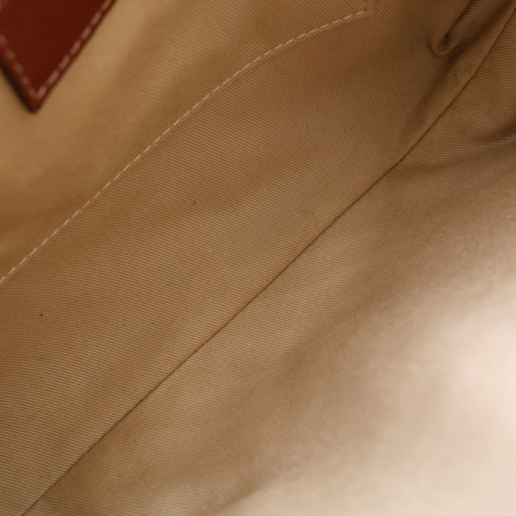 Chloe(クロエ) ウッディ スモール キャンバス レザー ハンド トートバッグ ベージュ/ブラウン レディース