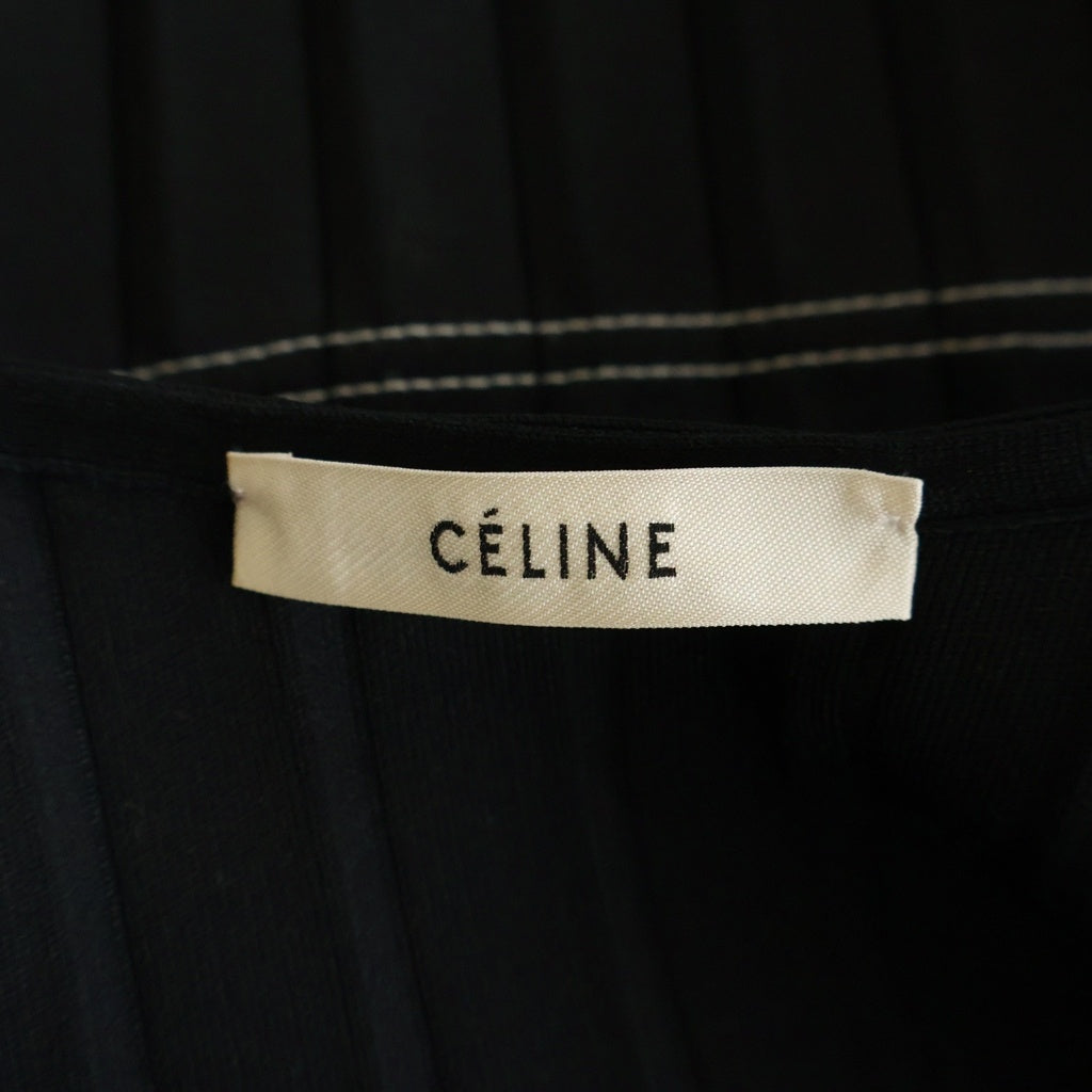 CELINE(セリーヌ) プリーツノースリーブトップス ブラック #M レディース