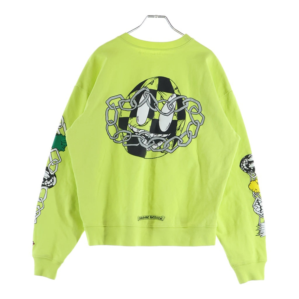 CHROME HEARTS(クロムハーツ) ×MATTY BOY PPO CHAIN GAME ×MATTY BOY PPO CHAIN GAME マッティボーイ チェーンゲーム プリント クルーネック スウェットトレーナー イエロー