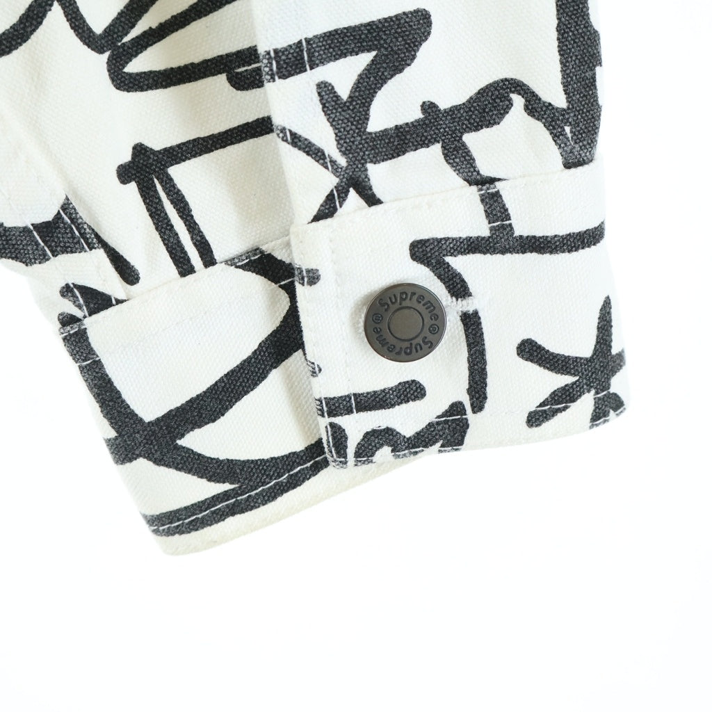 SUPREME(シュプリーム) 18AW ペイント加工 デニムジャケット ホワイト #M