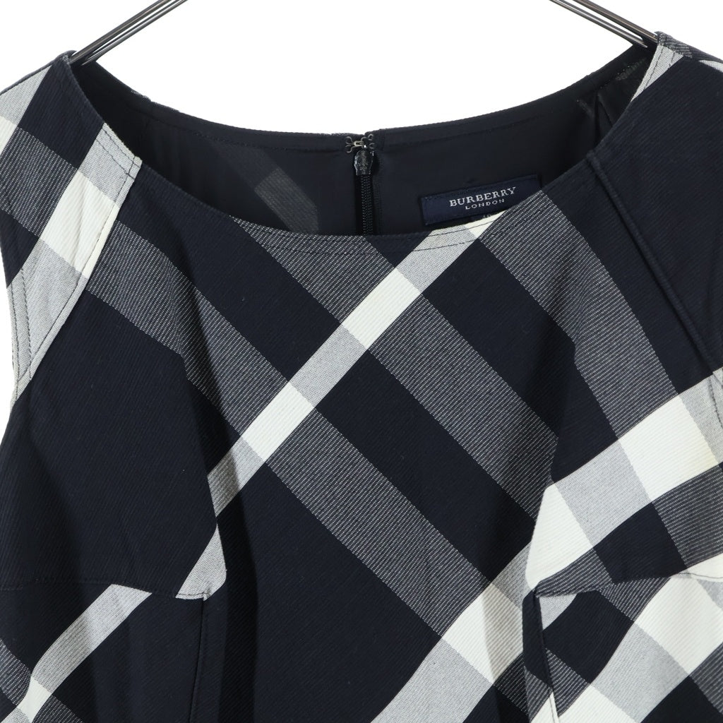 BURBERRY LONDON(バーバリーロンドン) ノースリーブワンピース ブラック×ホワイト #40 FMA19ー060ー09 レディース