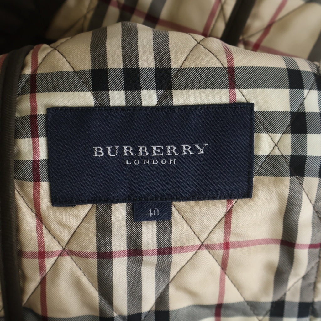 BURBERRY LONDON(バーバリーロンドン) 裏地ノバチェック柄 キルティング スナップボタン ジャケット ブラウン FC059-730 レディース