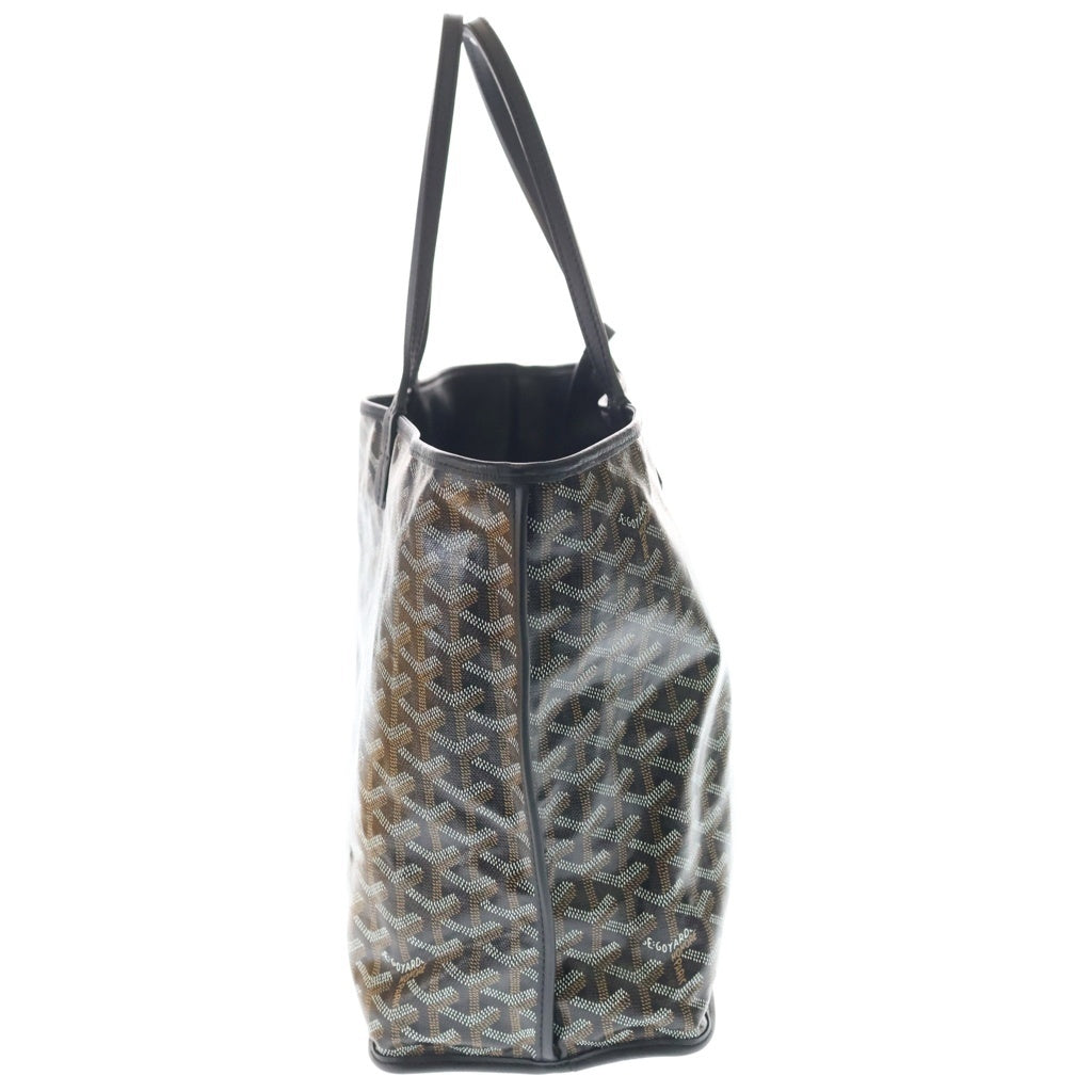 GOYARD(ゴヤール) アンジュPM リバーシブル PVC コーティングキャンバス レザートートバッグ ブラック/ブラウン レディース