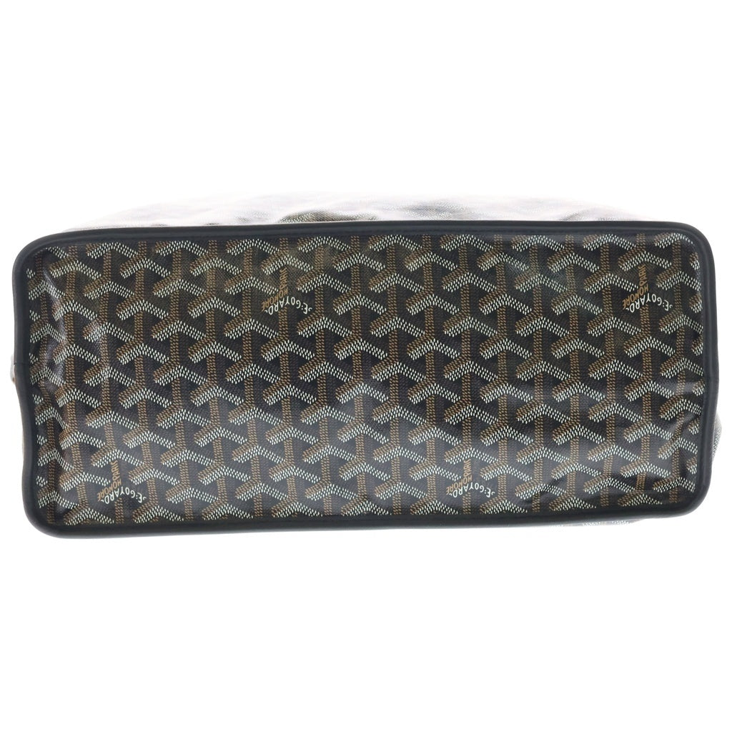 GOYARD(ゴヤール) アンジュPM リバーシブル PVC コーティングキャンバス レザートートバッグ ブラック/ブラウン レディース