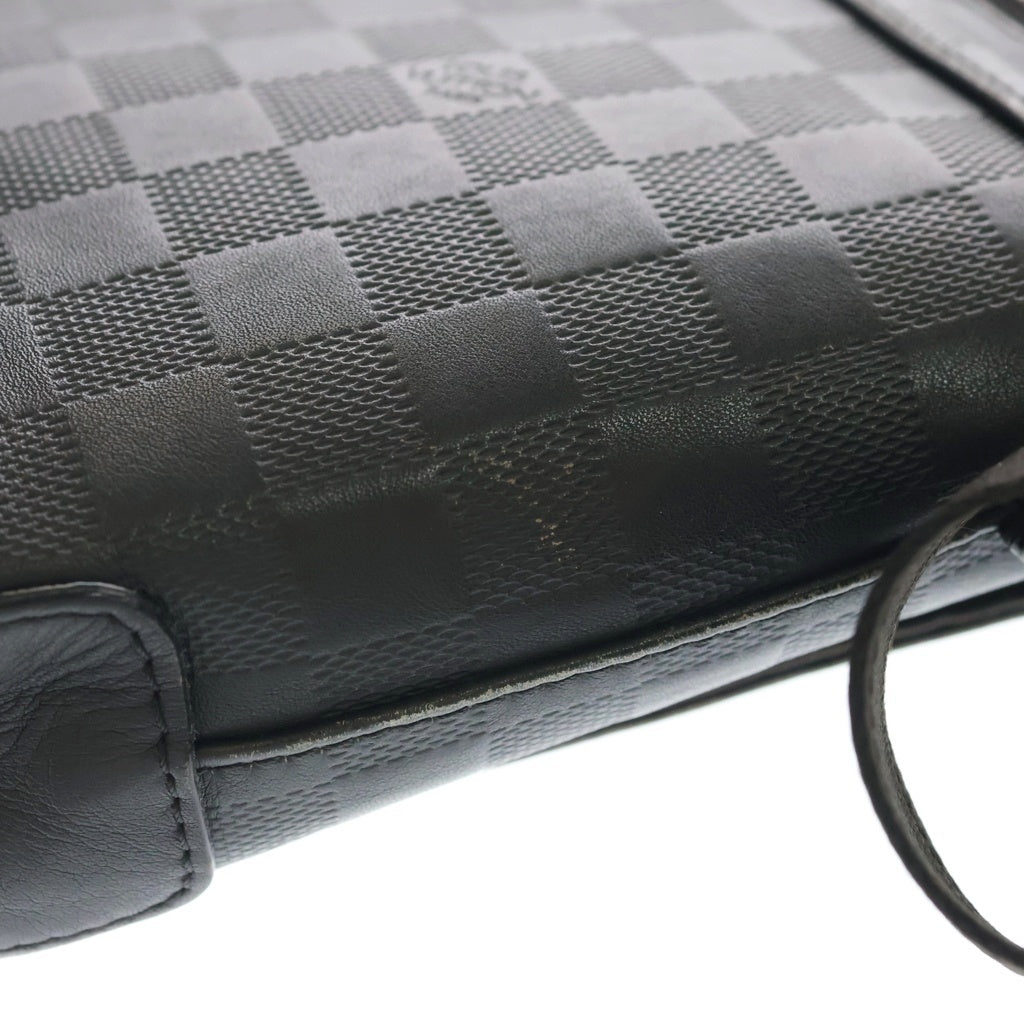 LOUIS VUITTON(ルイヴィトン) ダミエ アンフィニPM ショルダーバッグ ブラック レザー N41286 シルバー金具 レディース