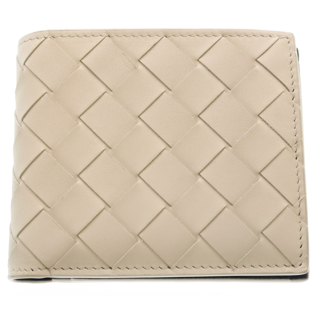 BOTTEGA VENETA(ボッテガヴェネタ) イントレチャート レザー二つ折り財布 ウォレット アイボリー レディース