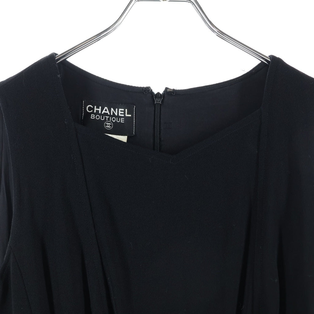 CHANEL(シャネル) ココボタン ノースリーブひざ丈ワンピース ブラック #40 P08229V03124 レディース