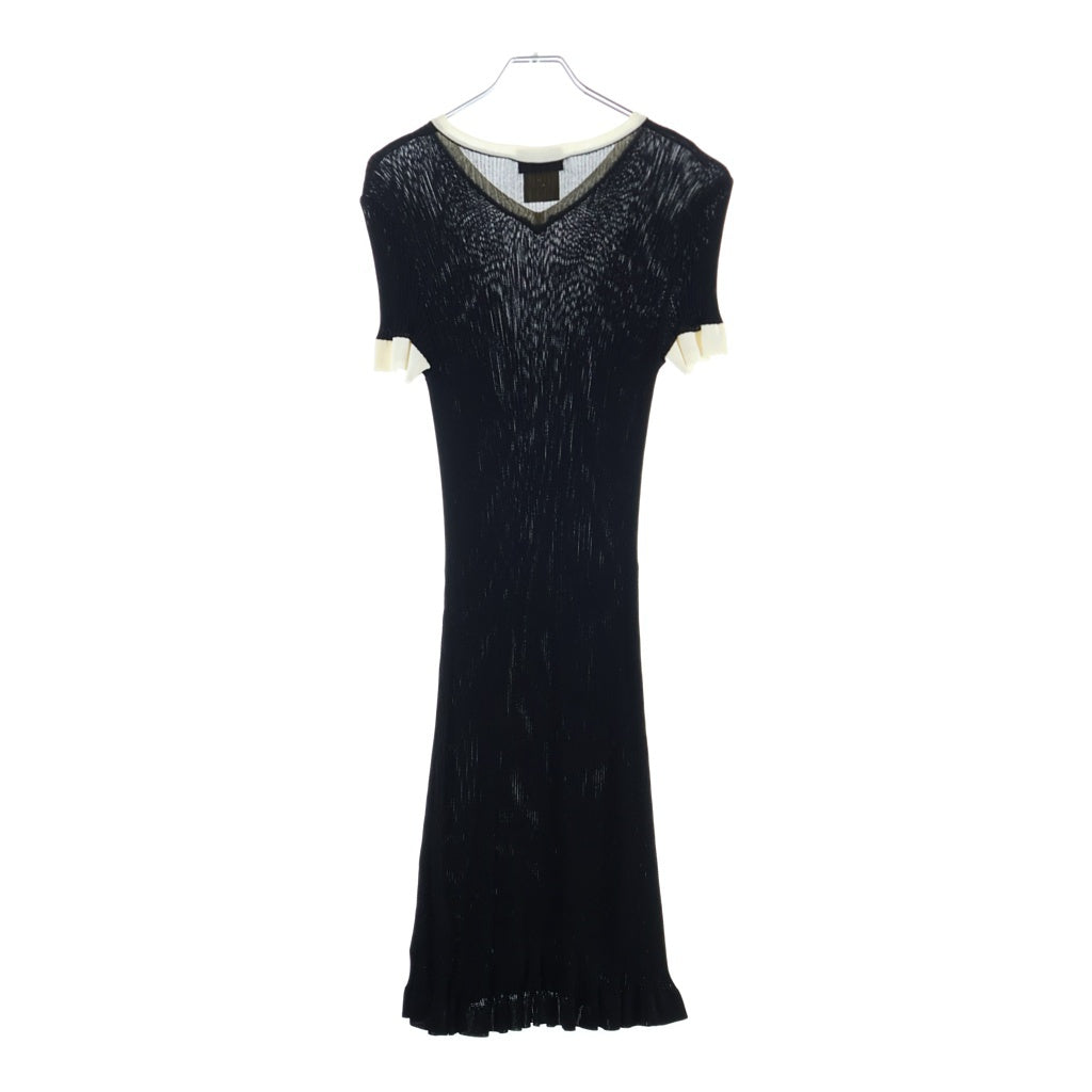 CHANEL(シャネル) 裾フリル 半袖ワンピース ブラック #42 P07372V00341 レディース