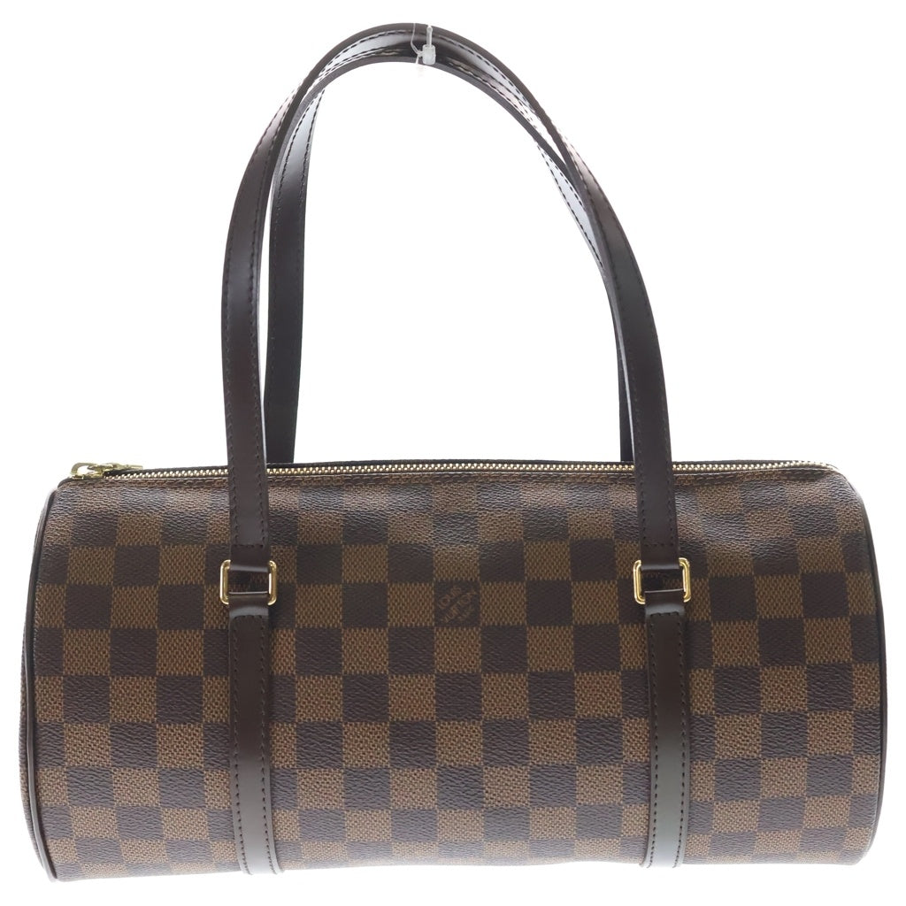 LOUIS VUITTON(ルイヴィトン) ダミエ パピヨン30 ハンドバッグ ボストンバッグ ブラウン レザー×PVC 子持ち N51303 ゴールド金具 レディース
