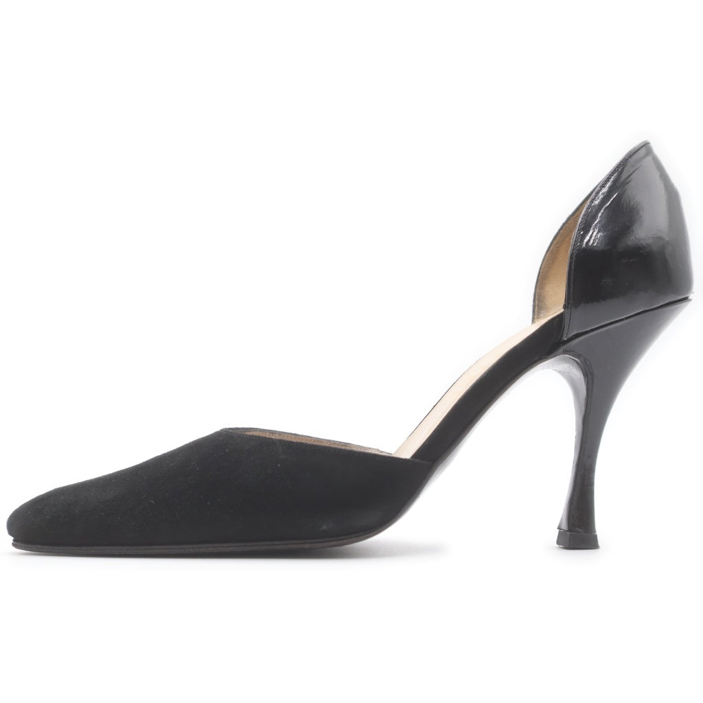 CHANEL(シャネル) スエードヒールパンプス ブラック #36 1/2 レディース