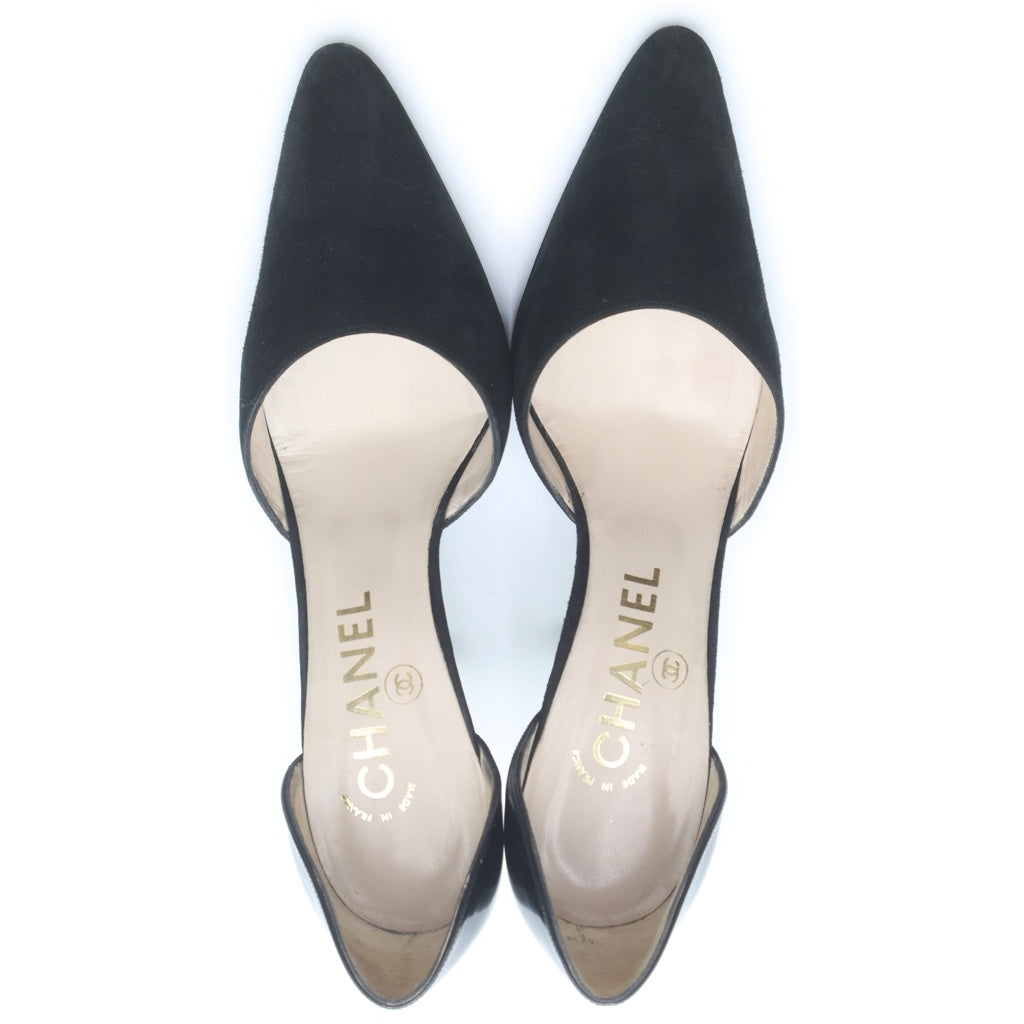 CHANEL(シャネル) スエードヒールパンプス ブラック #36 1/2 レディース