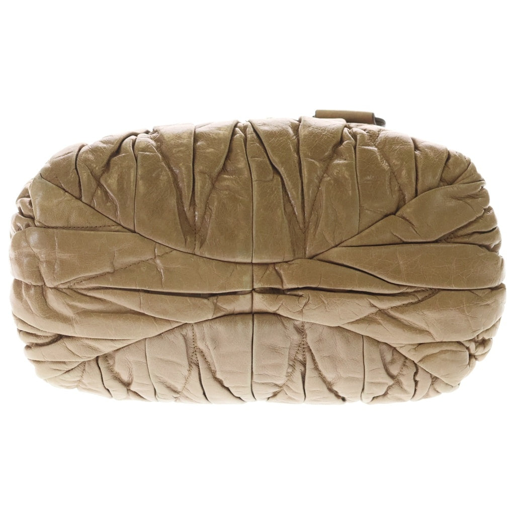 miumiu(ミュウミュウ) マテラッセ 2wayショルダーバッグ ハンドバッグ ベージュ レザー RN0473 ゴールド金具 レディース