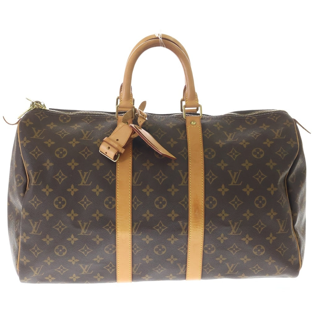 LOUIS VUITTON(ルイヴィトン) モノグラム キーポル45 ボストンバッグ ハンドバッグ トラベルバッグ ブラウン レザー×PVC M41418 ゴールド金具
