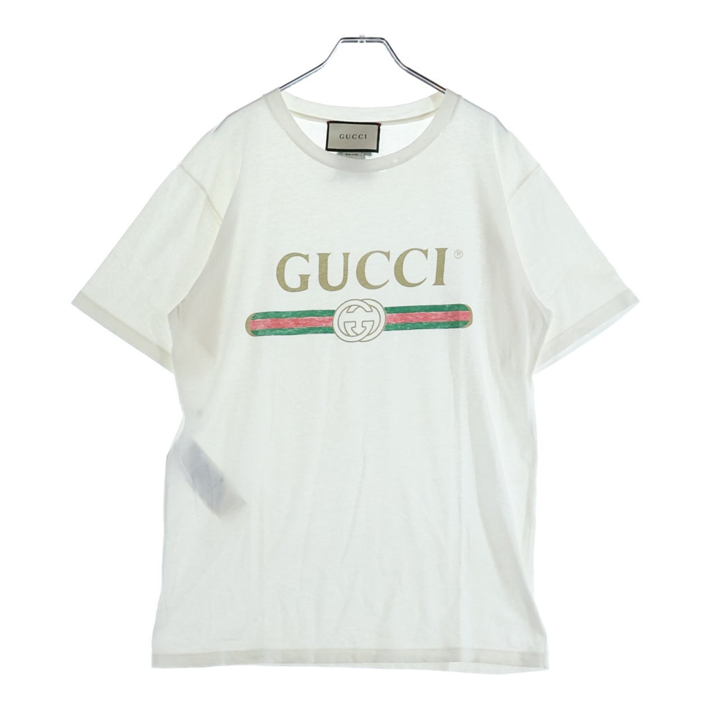 GUCCI(グッチ) 半袖Tシャツ ロゴプリント ホワイト XS 457095 X5L89 レディース