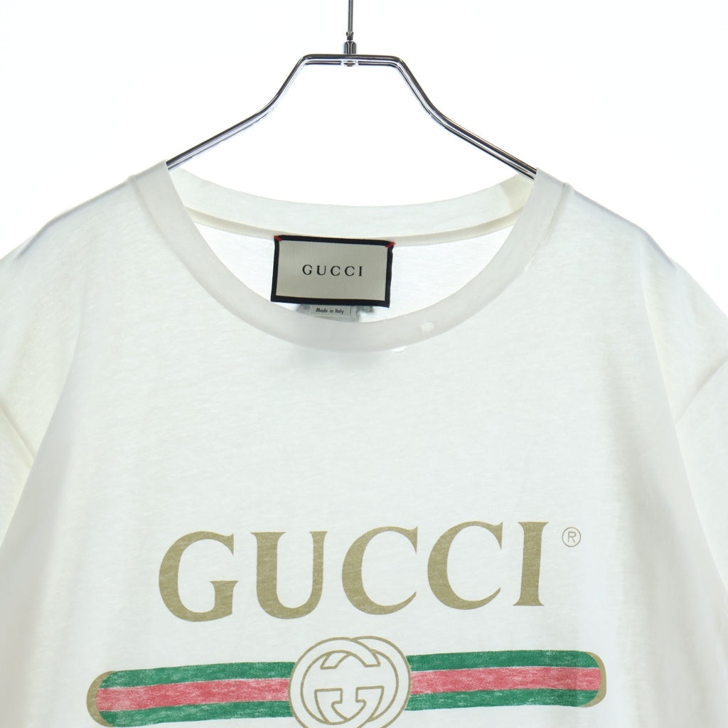 GUCCI(グッチ) 半袖Tシャツ ロゴプリント ホワイト XS 457095 X5L89 レディース