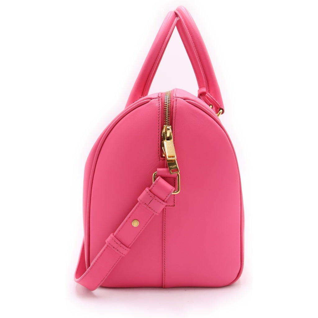 SAINT LAURENT PARIS(サンローランパリ) ダッフル 2WAYボストンバッグ ハンドバッグ ショルダーバッグ ピンク レザー 322049 ゴールド金具 レディース