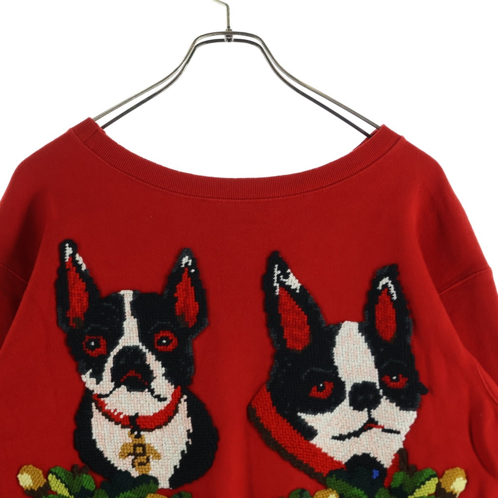 GUCCI(グッチ) ヴィンテージロゴプリント ブルドッグ刺繍 クルーネック