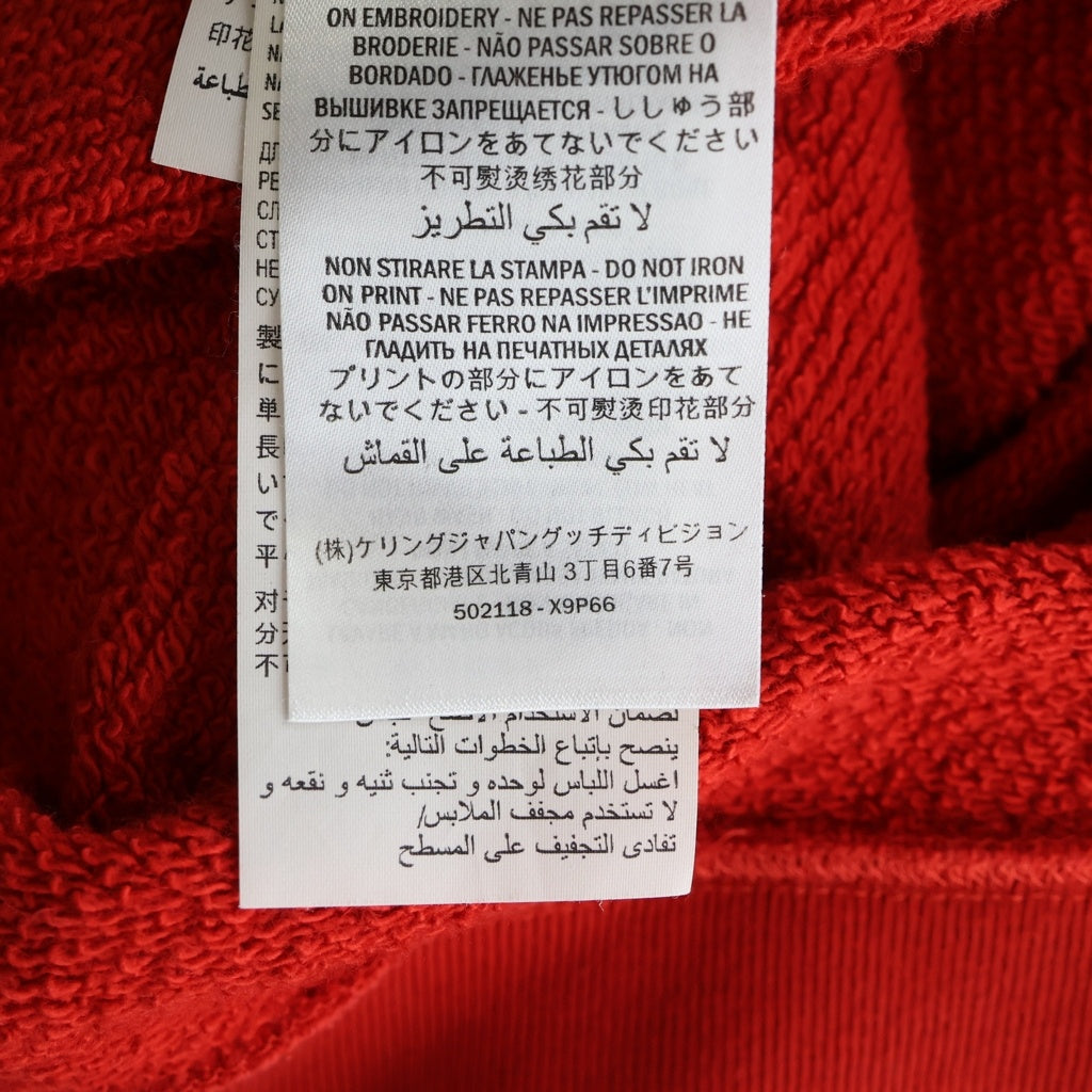 GUCCI(グッチ) ヴィンテージロゴプリント ブルドッグ刺繍 クルーネック プルオーバー スウェット トレーナー レッド 502118 レディース
