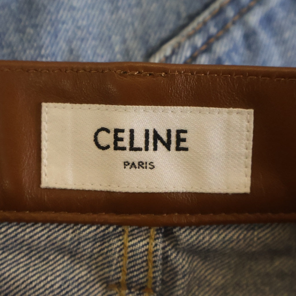 CELINE(セリーヌ) トリオンフ レザー切り替えデニム インディゴブルー 24 2N860930F レディース