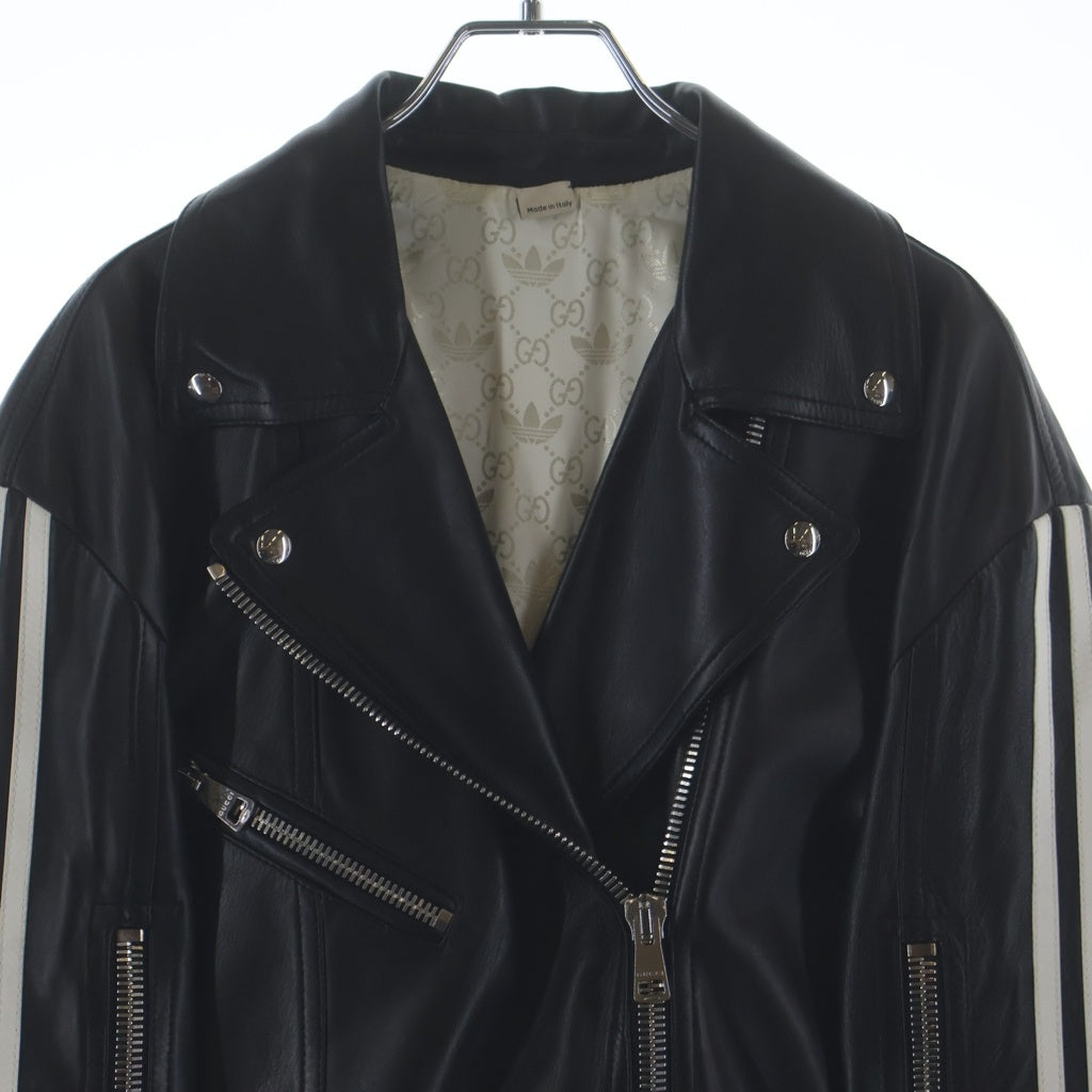 GUCCI(グッチ) ×アディダス ライダースジャケット ブラック 36 717157 レディース