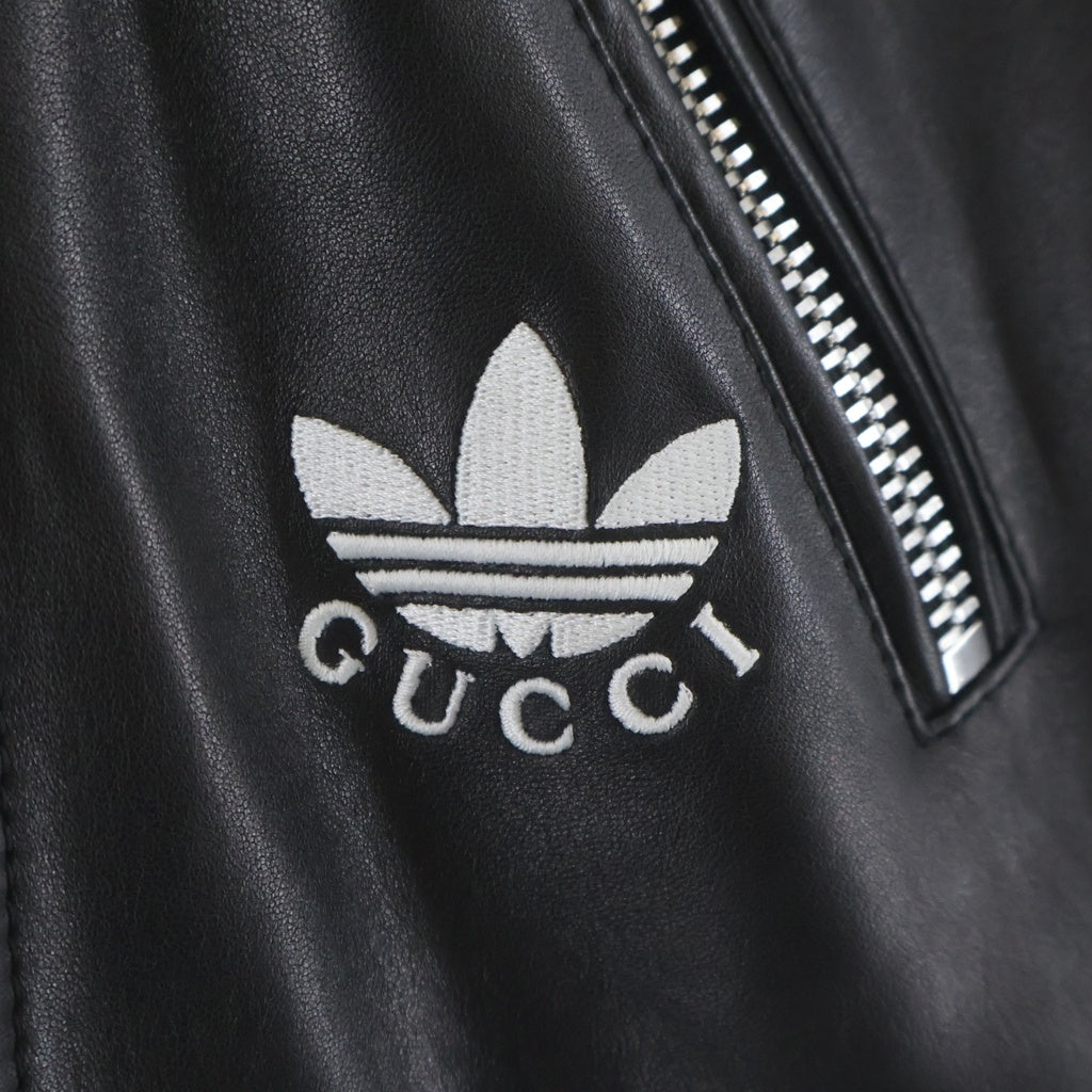 GUCCI(グッチ) ×アディダス ライダースジャケット ブラック 36 717157 レディース