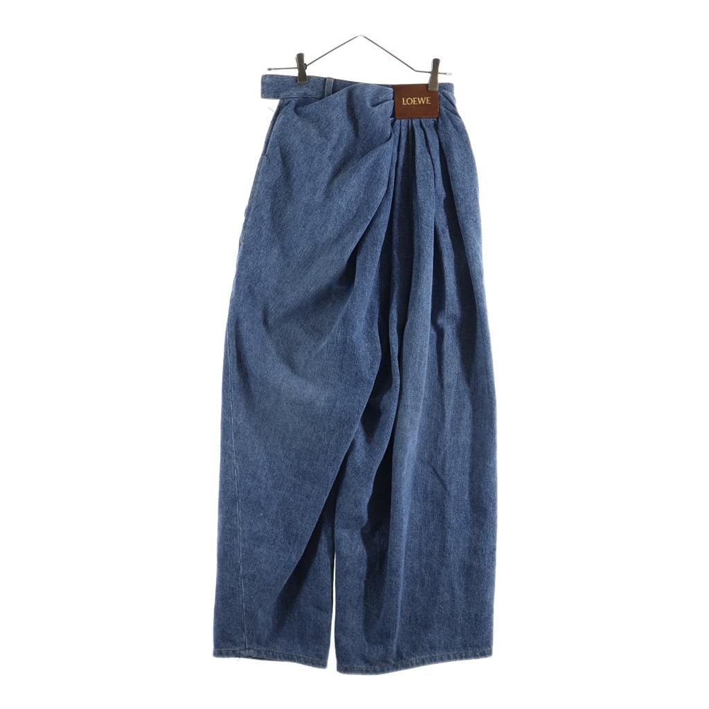 LOEWE(ロエベ) DRAPED JEANS ドレープ ギャザーデザイン デニム パンツ ジーンズ インディゴ レディース S540Y11X99