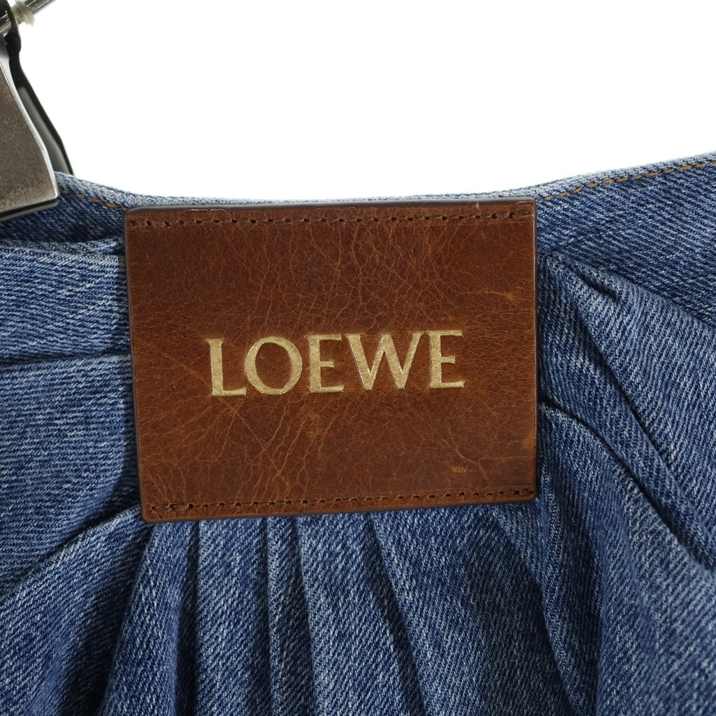 LOEWE(ロエベ) DRAPED JEANS ドレープ ギャザーデザイン デニム パンツ ジーンズ インディゴ レディース S540Y11X99
