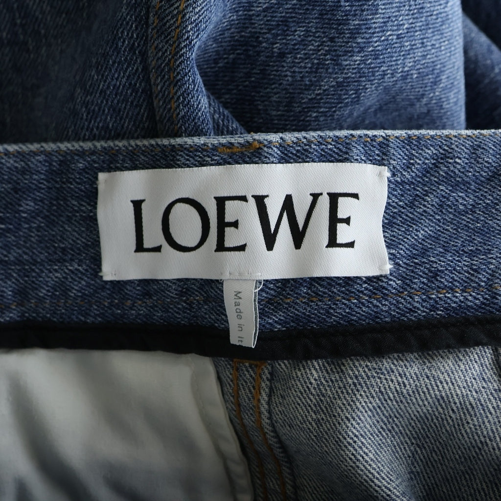 LOEWE(ロエベ) DRAPED JEANS ドレープ ギャザーデザイン デニム パンツ ジーンズ インディゴ レディース S540Y11X99