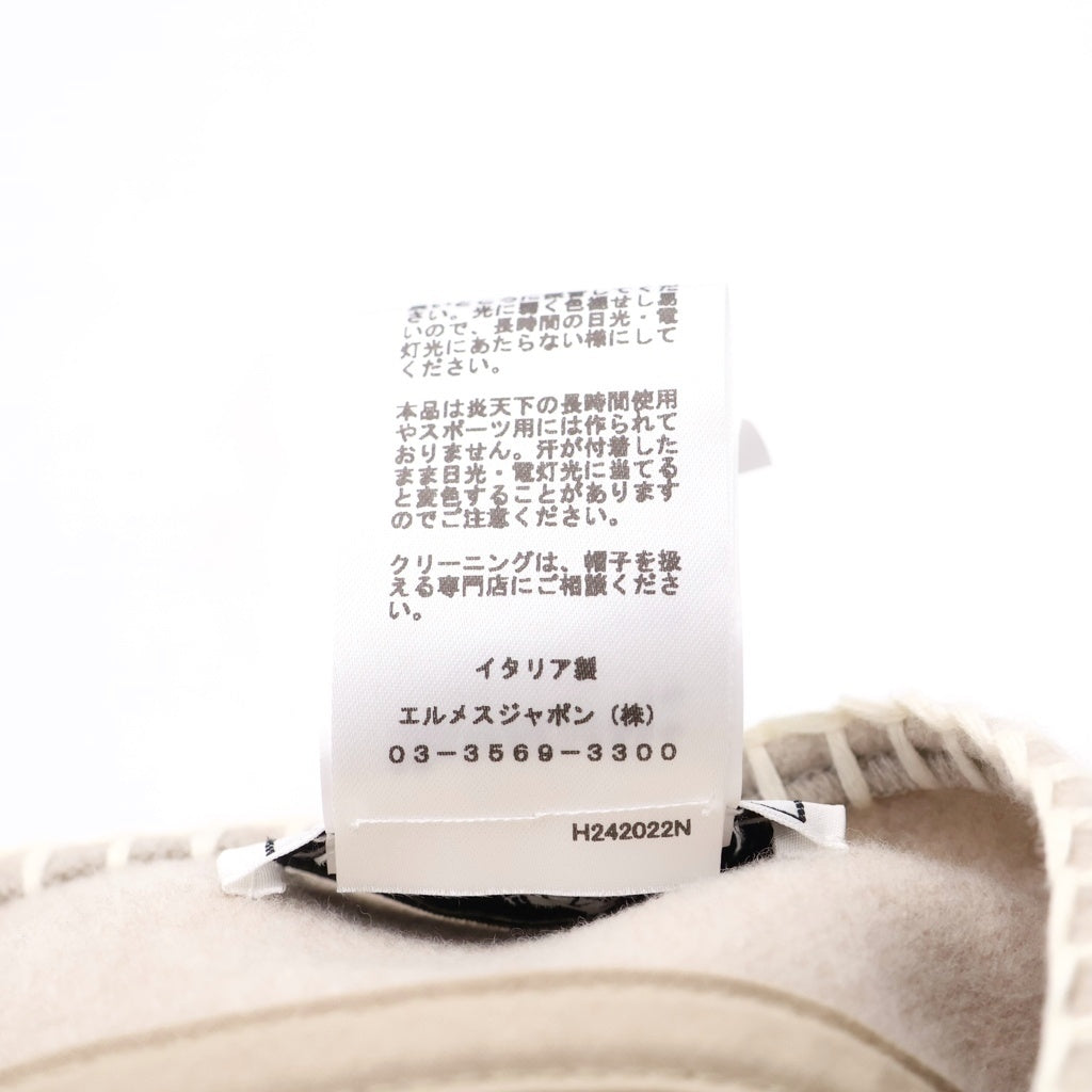 HERMES(エルメス) サン＝トノーレ カシミヤ混 ウール ベレー 帽子 ベージュ H242022N レディース