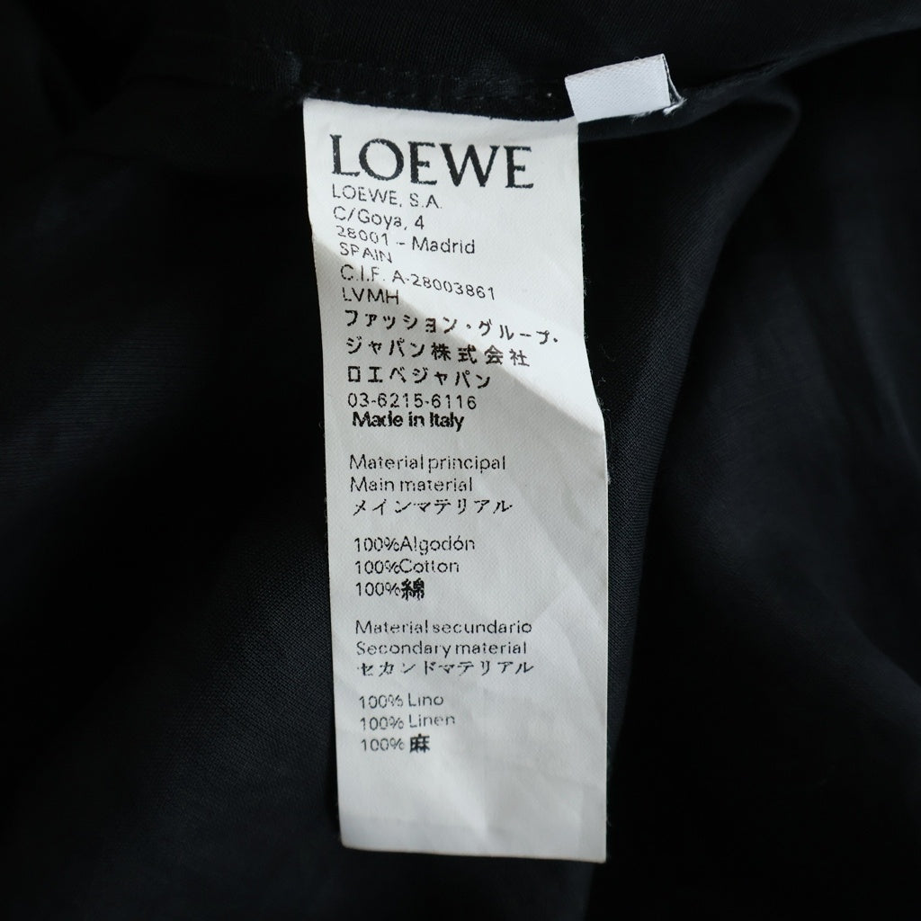 LOEWE(ロエベ) リネンオーガンジー ベルト付きコート ブラック XS S2191050RO レディース
