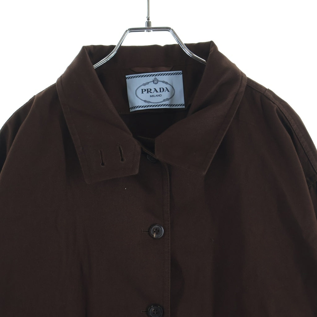 PRADA(プラダ) オールドギャバジンコットン シャツジャケット ブラウン 36 P8011 レディース