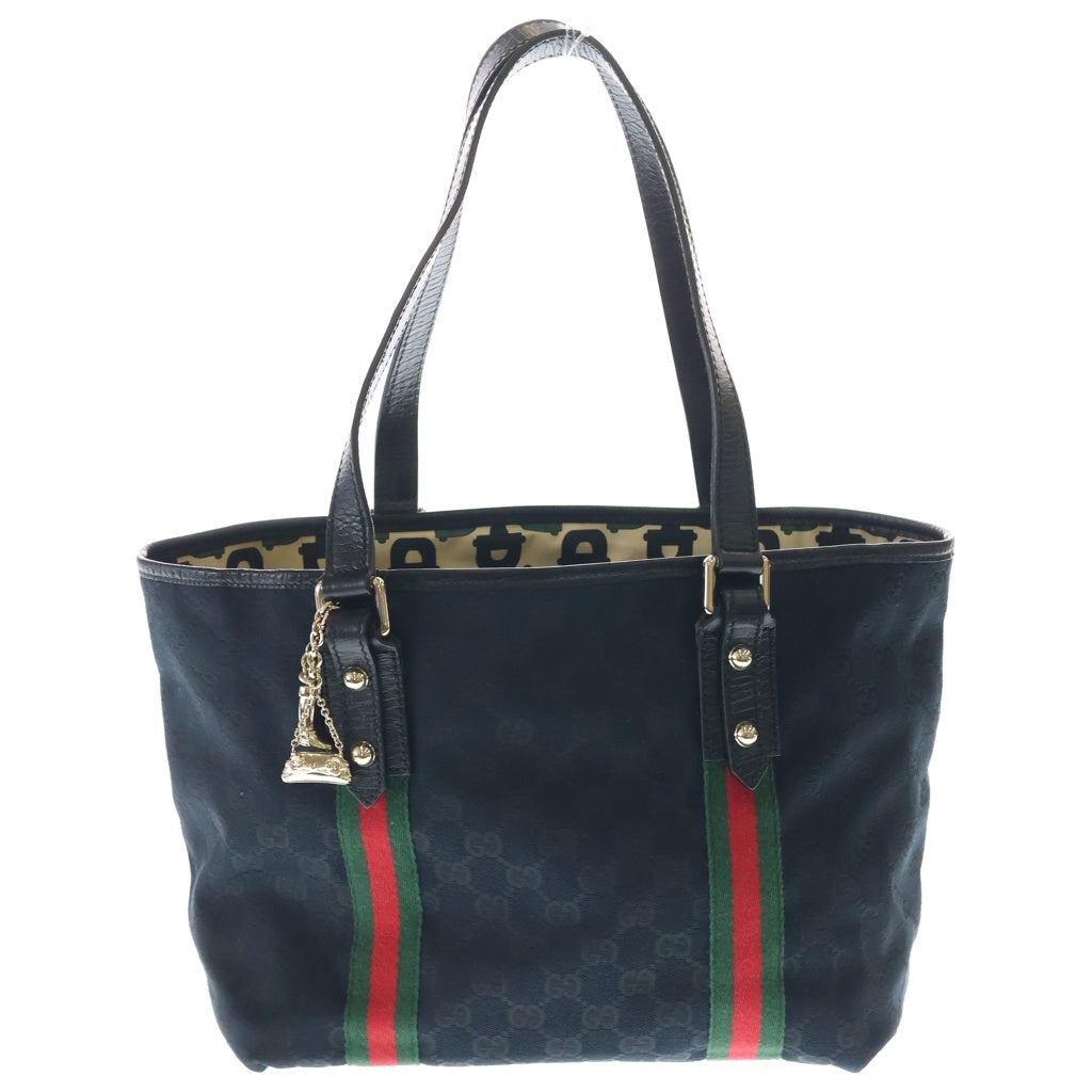 GUCCI(グッチ) GGキャンバス シェリーライン キャンバス/レザー トートバッグ 137396 ブラック レディース