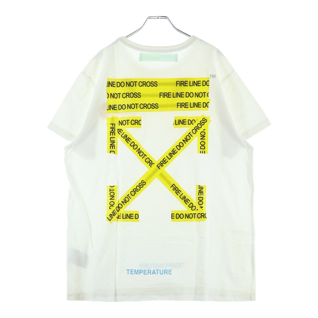 OFF-WHITE(オフホワイト) 18SS ファイヤーテープ Tシャツ ホワイト #S OMAA002S18185006